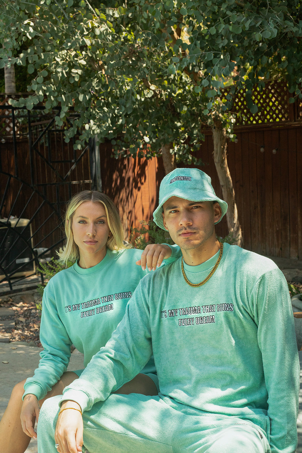 Mint Textured Crew Neck