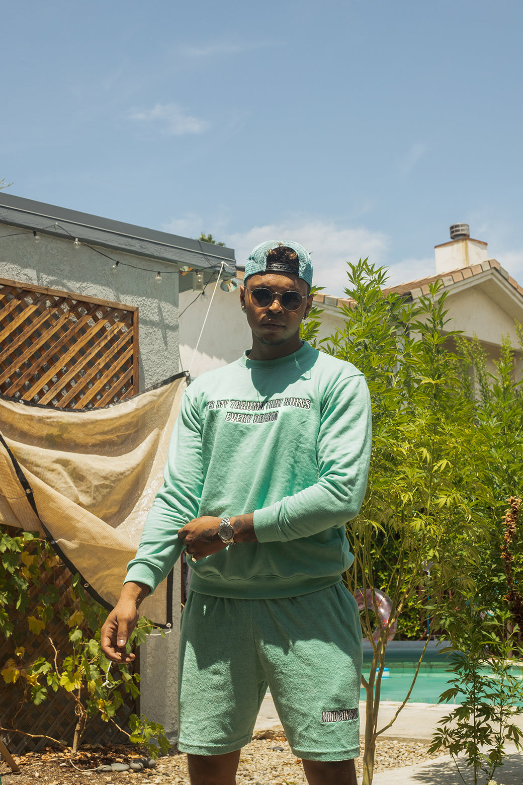 Mint Textured Shorts